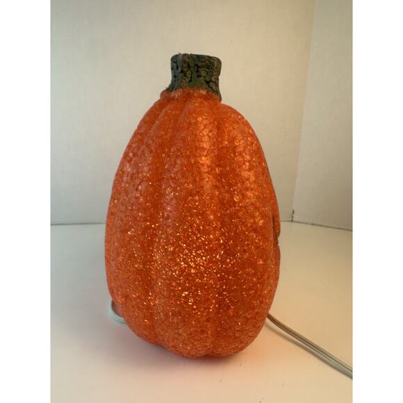 Vintage Melted Plastic Popcorn Light-Up Pumpkin Halloween Jack-o-lantern 1990's - Picture 2 of 6